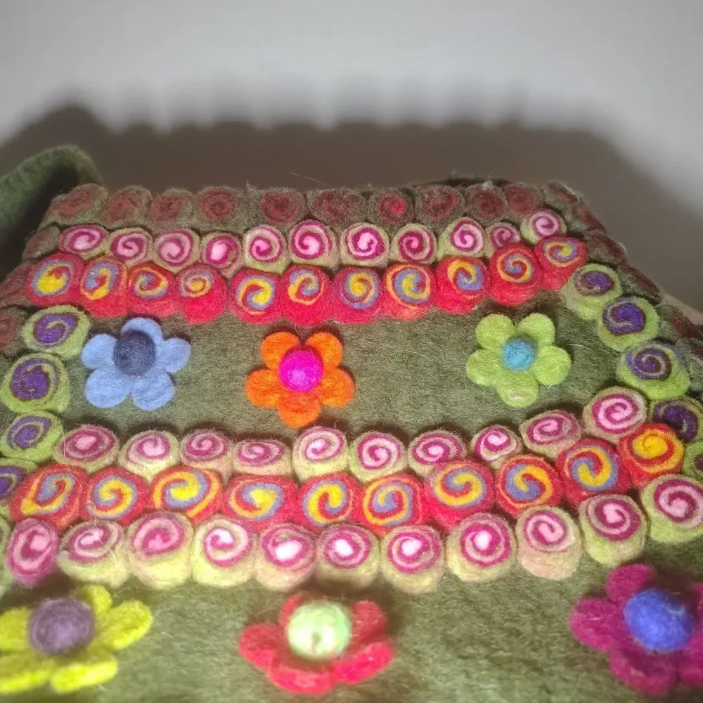 Colorful Felt Shoulder Bag Wool *Condition Issues